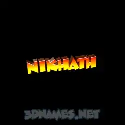 nikhath in Black Background style - 3D name wallpaper