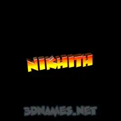 nikhith in Black Background style - 3D name wallpaper