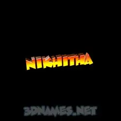 nikhitha in Black Background style - 3D name wallpaper
