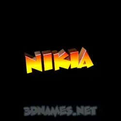 nikia in Black Background style - 3D name wallpaper