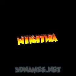 nikitha in Black Background style - 3D name wallpaper