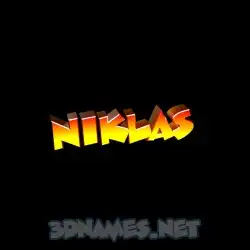 niklas in Black Background style - 3D name wallpaper