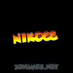 nikocc in Black Background style - 3D name wallpaper