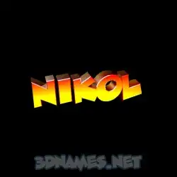nikol in Black Background style - 3D name wallpaper