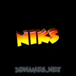 niks in Black Background style - 3D name wallpaper