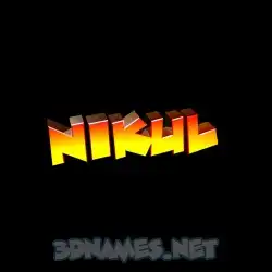 nikul in Black Background style - 3D name wallpaper