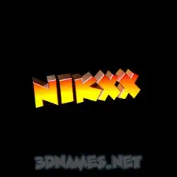 nikxx in Black Background style - 3D name wallpaper