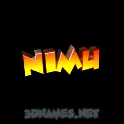 nimu in Black Background style - 3D name wallpaper