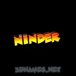 ninder in Black Background style - 3D name wallpaper