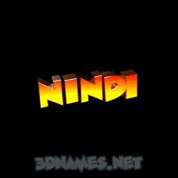 nindi in Black Background style - 3D name wallpaper