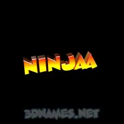 ninjaa in Black Background style - 3D name wallpaper