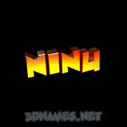 ninu in Black Background style - 3D name wallpaper