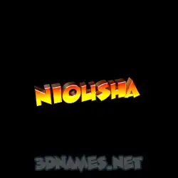 niousha in Black Background style - 3D name wallpaper