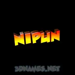 nipun in Black Background style - 3D name wallpaper