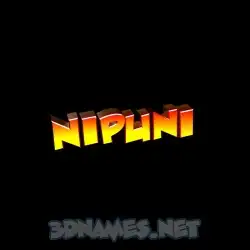 nipuni in Black Background style - 3D name wallpaper