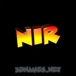 nir in Black Background style - 3D name wallpaper