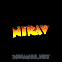 nirav in Black Background style - 3D name wallpaper