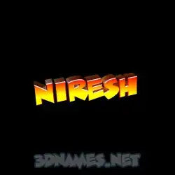 niresh in Black Background style - 3D name wallpaper