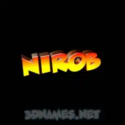 nirob in Black Background style - 3D name wallpaper