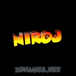 niroj in Black Background style - 3D name wallpaper