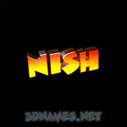 nish in Black Background style - 3D name wallpaper