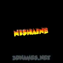 nishaine in Black Background style - 3D name wallpaper