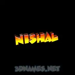 nishal in Black Background style - 3D name wallpaper