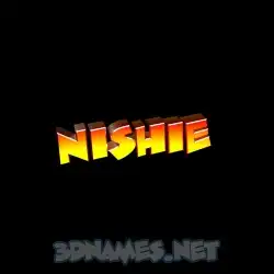 nishie in Black Background style - 3D name wallpaper