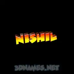 nishil in Black Background style - 3D name wallpaper