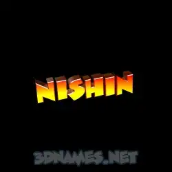 nishin in Black Background style - 3D name wallpaper