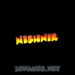 nishnik in Black Background style - 3D name wallpaper