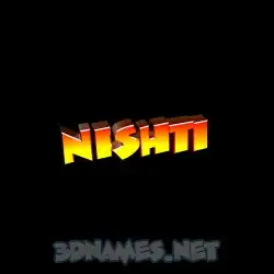 nishti in Black Background style - 3D name wallpaper