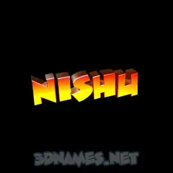 nishu in Black Background style - 3D name wallpaper