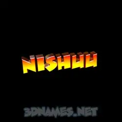 nishuu in Black Background style - 3D name wallpaper