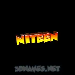 niteen in Black Background style - 3D name wallpaper