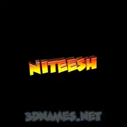 niteesh in Black Background style - 3D name wallpaper