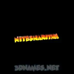 nitesharitha in Black Background style - 3D name wallpaper