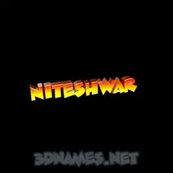 niteshwar in Black Background style - 3D name wallpaper