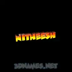nitheesh in Black Background style - 3D name wallpaper