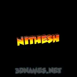 nithesh in Black Background style - 3D name wallpaper