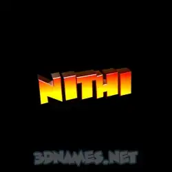 nithi in Black Background style - 3D name wallpaper