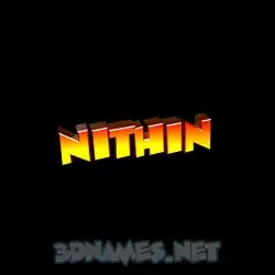 nithin in Black Background style - 3D name wallpaper
