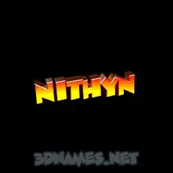 nithyn in Black Background style - 3D name wallpaper