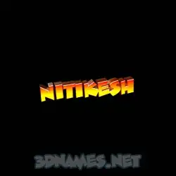 nitikesh in Black Background style - 3D name wallpaper