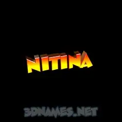 nitina in Black Background style - 3D name wallpaper