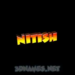 nitish in Black Background style - 3D name wallpaper
