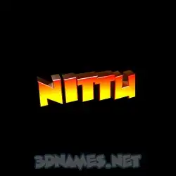 nittu in Black Background style - 3D name wallpaper