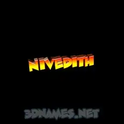 nivedith in Black Background style - 3D name wallpaper