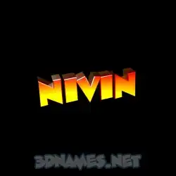 nivin in Black Background style - 3D name wallpaper