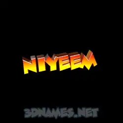 niyeem in Black Background style - 3D name wallpaper